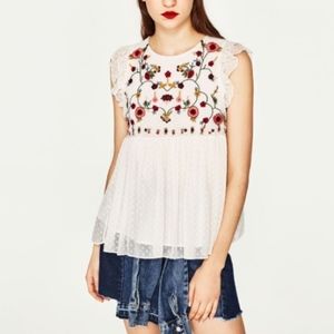 Embroidered White Blouse